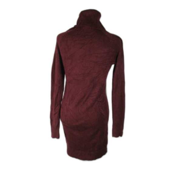 Forever 21 Sweater Dress Burgundy Turtleneck Long Sleeve Acrylic S (RK81) - Picture 3 of 10